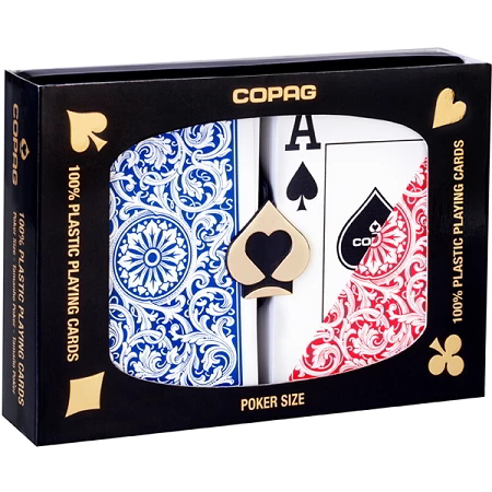 COPAG 100% plastic poker playing cards (blue & red), double deck Set