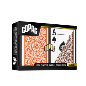 COPAG plastic poker double deck set (orange/brown)